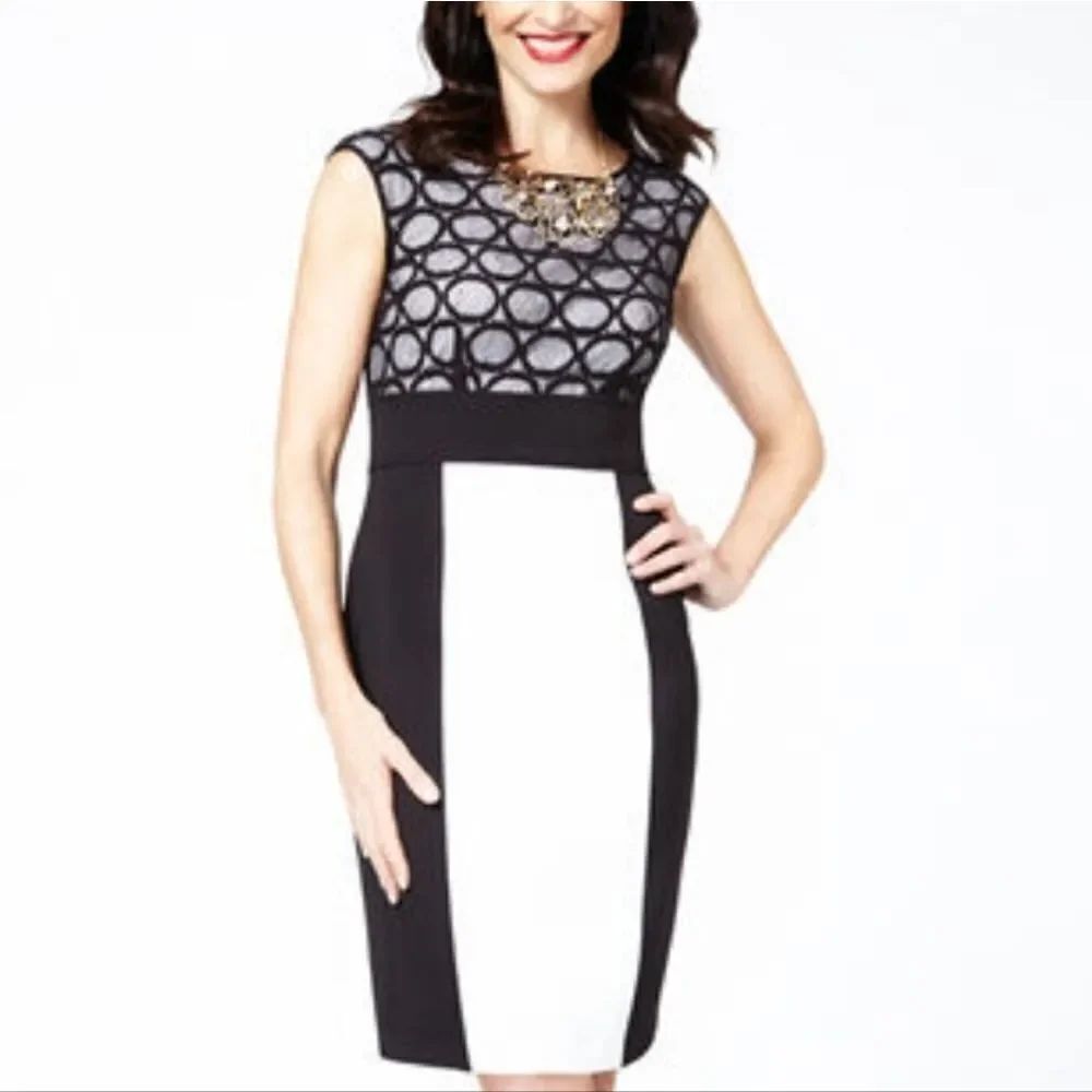 BRAND NEW LONDON TIME SLEEVELESS HIDDEN ZIP CLOSURE LACE WOMEN"S DRESS